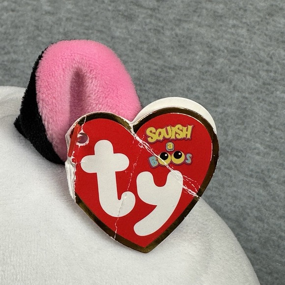 TY Squish-a-Boos Muffin Kitty Cat Plush 8 inch Kitty Pink Ears NWT NOTE - Picture 7 of 10